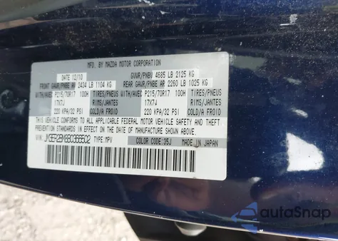 2011 Mazda Cx-7 I Sport z USA, uszkodzony, nr VIN JM3ER2BM8B0366502